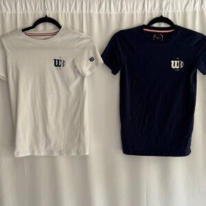 Set of 2 - Wilson Navy and White Baseball youth Tshirt Medium - 370